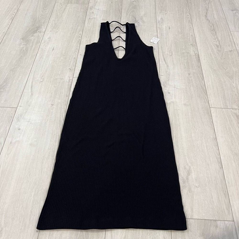 Free People Beach Women's Sheath Tank Midi Dress Ribbed Sleeveless Black M